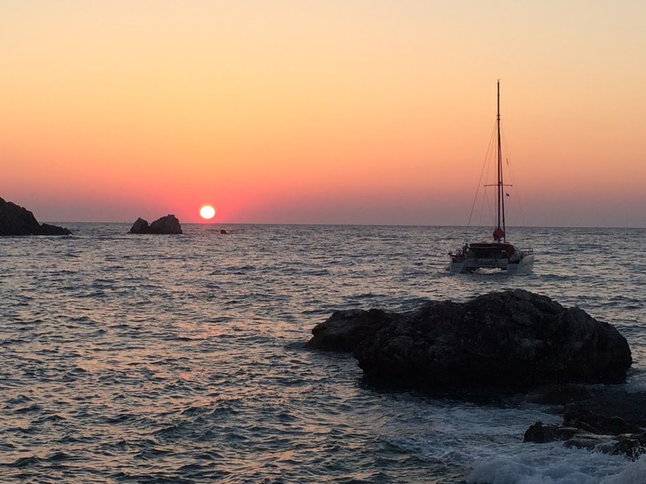 Enchanting sunset in Agios Nikitas