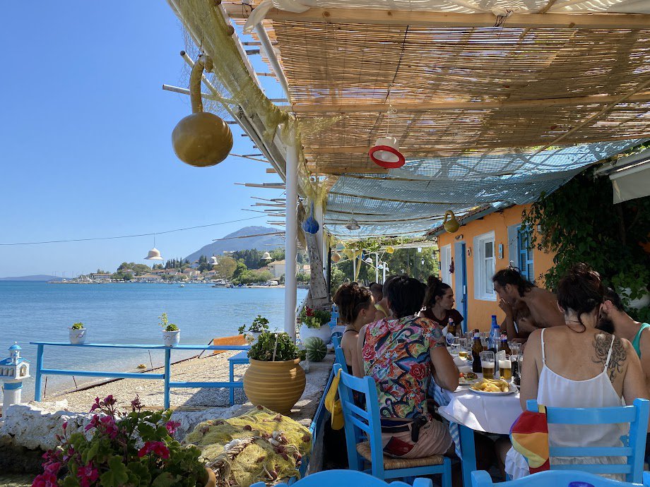 A lovely, laidback restaurant in the harbor of Ligia © Andreas Thermos